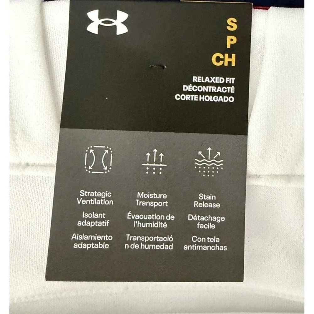 Under‎ Armour Baseball Pants Mens S Small White Red Gameday Vanish Piped Knicker